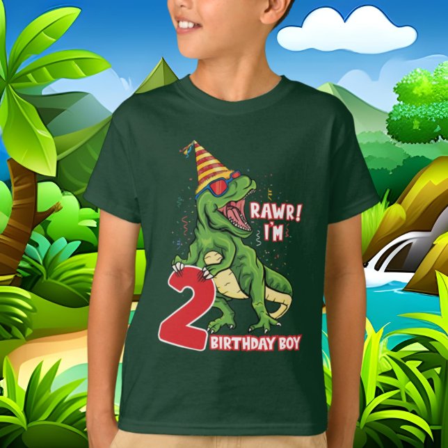 boys 2nd Birthday dinosaur  T-Shirt (Creator Uploaded)