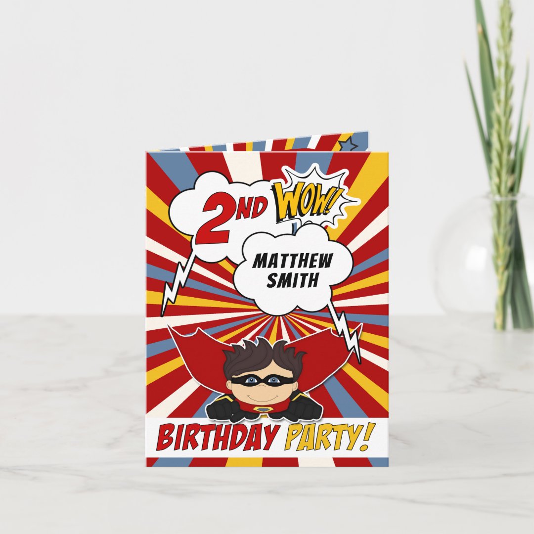 boy-s-2nd-birthday-party-superhero-comic-theme-invitation-zazzle