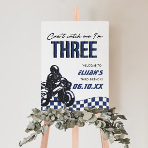 Boys 3rd Motocross Dirt Bike Birthday Foam Board