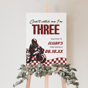 Boys 3rd Motocross Dirt Bike Birthday Foam Board