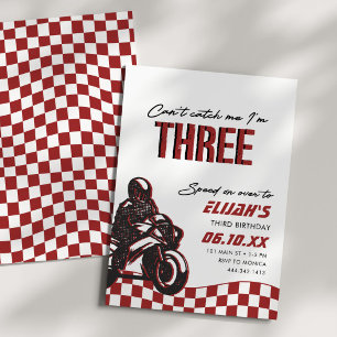 Boys 3rd Motocross Dirt Bike Birthday Invitation