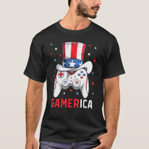 Boys 4th Of July Video Game American Flag Uncle Sa T-Shirt