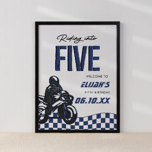 Boys 5th Motocross Dirt Bike Birthday Poster