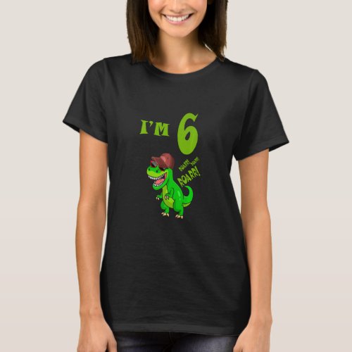 Boys 6th Birthday Rex Dinosaur  Rawr Im 6 Kids Tr T_Shirt