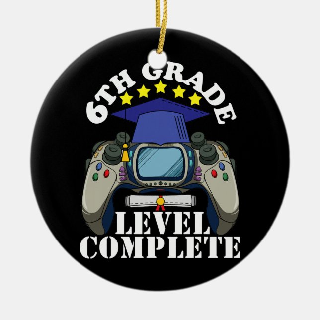 Boys 6th Grade Graduation 2022 Video Game Class Ceramic Ornament (Front)