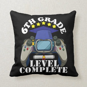 Boys 6th Grade Graduation 2022 Video Game Class Throw Pillow