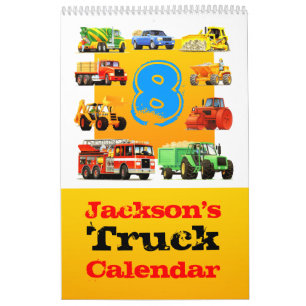 Boys 8th Birthday Big Truck Calendar! Calendar