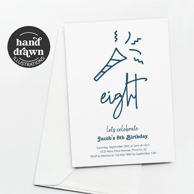 Boys 8th Birthday Party Invitation (Creator Uploaded)