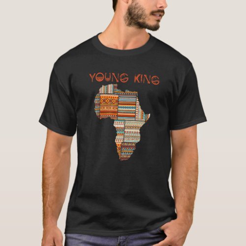 Boys African Attire Kente Print Little Kids Young  T_Shirt