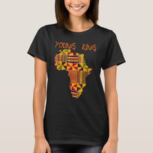 Boys African Kente Print Little Kids with King Ken T_Shirt