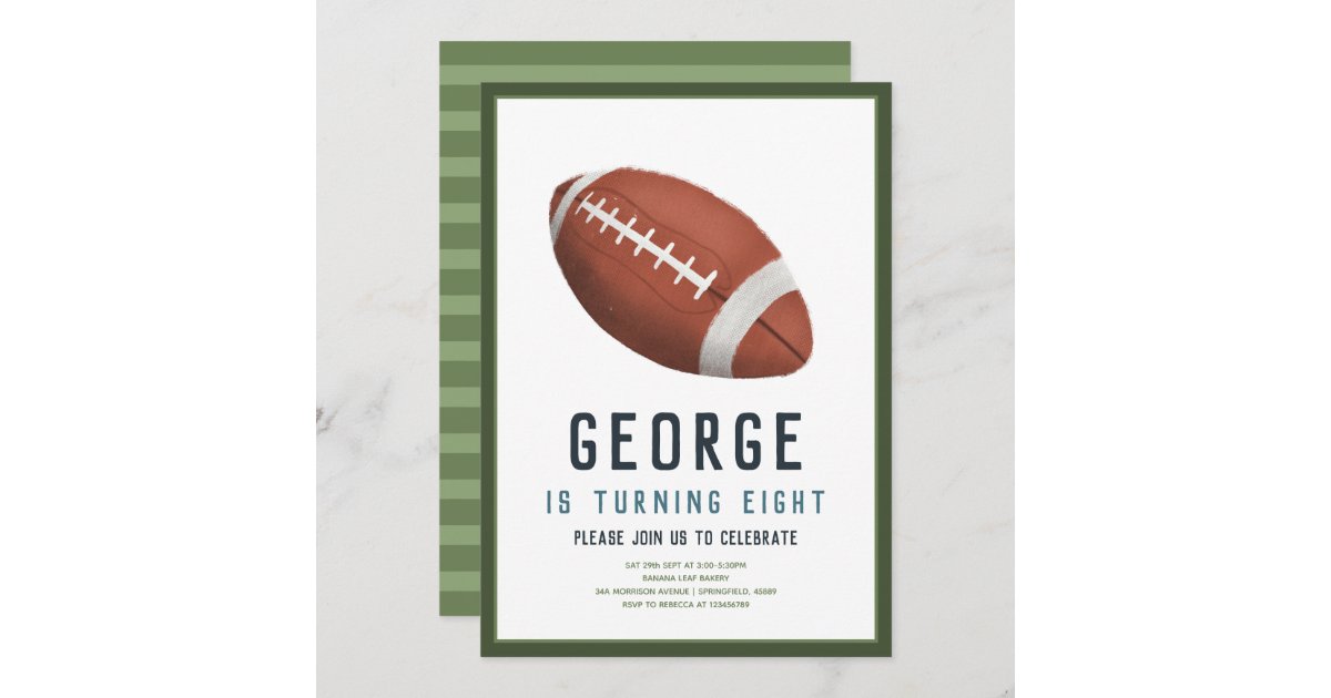 Boys American Football Kids Birthday Invitation | Zazzle