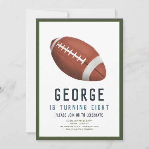 Boys American Football Kids Birthday Invitation | Zazzle