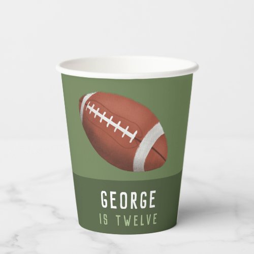 Boys American Football Kids Birthday Paper Cups