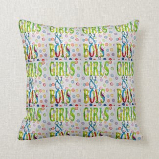 Boys and Girls Design Throw pillow