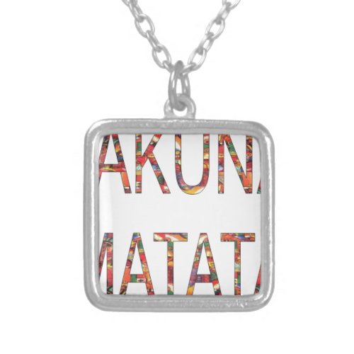 Boys and Girls Hakuna Matata African Vintage Color Silver Plated Necklace