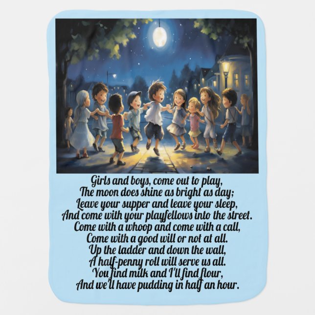 Boys and Girls - Nursery Rhyme Baby Blanket (Front)