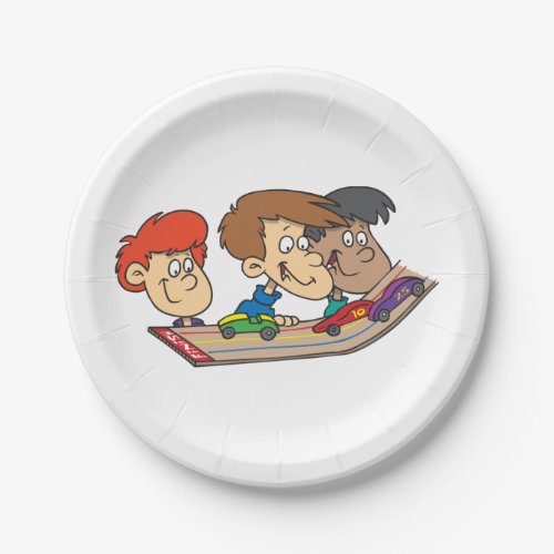 Boys And Model Race Cars Paper Plates