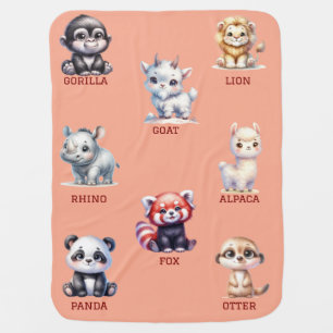 Boy's animal baby blanket