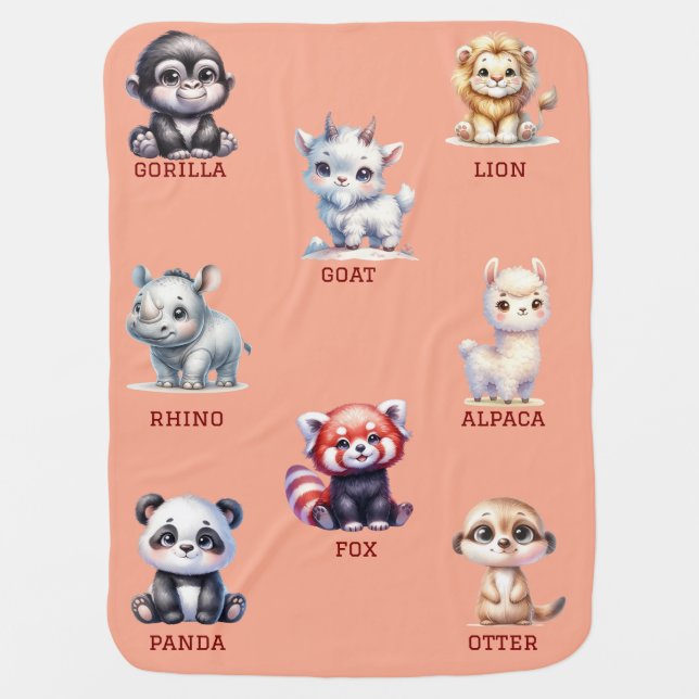 Boy's animal baby blanket (Front)
