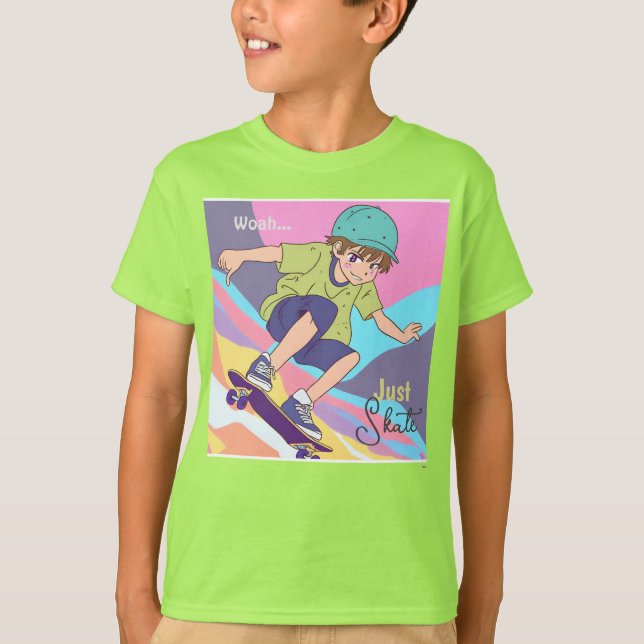 Boy's Anime Skater T-Shirt HAMbyWG (Front)