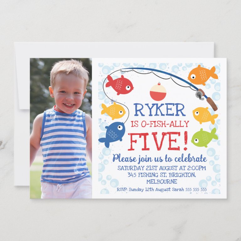 Boys Any Age O-fish-ally Birthday Invitation