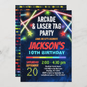 Boys Arcade & Laser Tag Birthday Party Invitation (Front/Back)