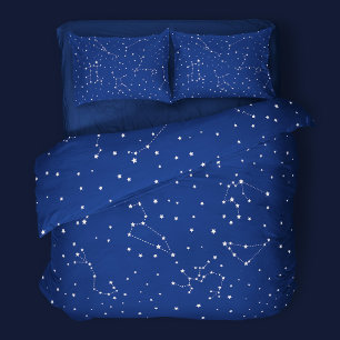 Boys Astrology Blue Star Night Sky Duvet Cover