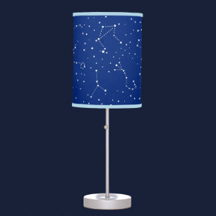 Boys Astrology Blue Starry Night Sky Table Lamp
