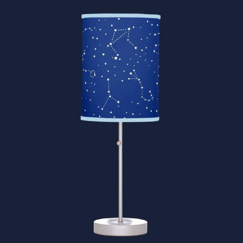 Boys Astrology Blue Starry Night Sky Table Lamp