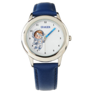 Boys Astronaut Cute Rocket Planet Blue Kids Watch