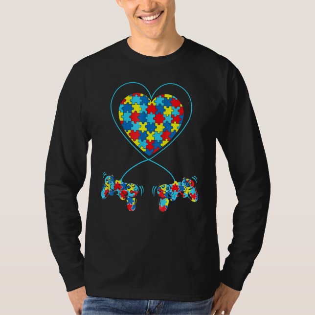 Boys Autism  Game Autism Awareness Month Day Men K T-Shirt (Front)