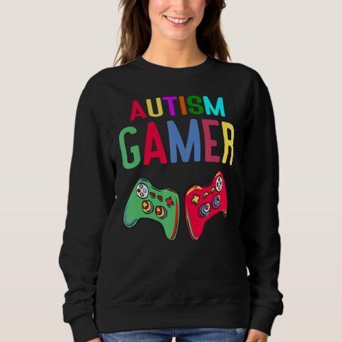 Boys Autism Gamer Autism Awareness Month Gaming Da Sweatshirt