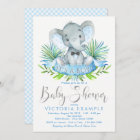 Boys Baby Elephant Baby Shower Invitations