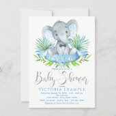 Boys Baby Elephant Baby Shower Invitations (Front)