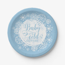 Boys Baby It's Cold Outside 7" Paper Plate