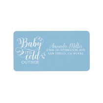 Boys Baby It's Cold Outside Address Label