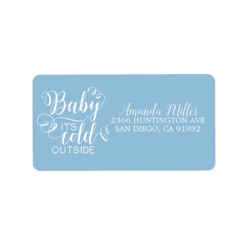 Boys Baby Its Cold Outside Address Label