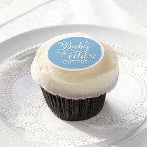 Boys Baby It's Cold Outside Cupcake Frosting Edible Frosting Rounds