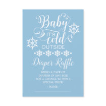Boys Baby It's Cold Outside Diaper Raffle Card