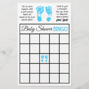 Boy's Baby Shower Bingo and Who Knows Mommy Best Flyer