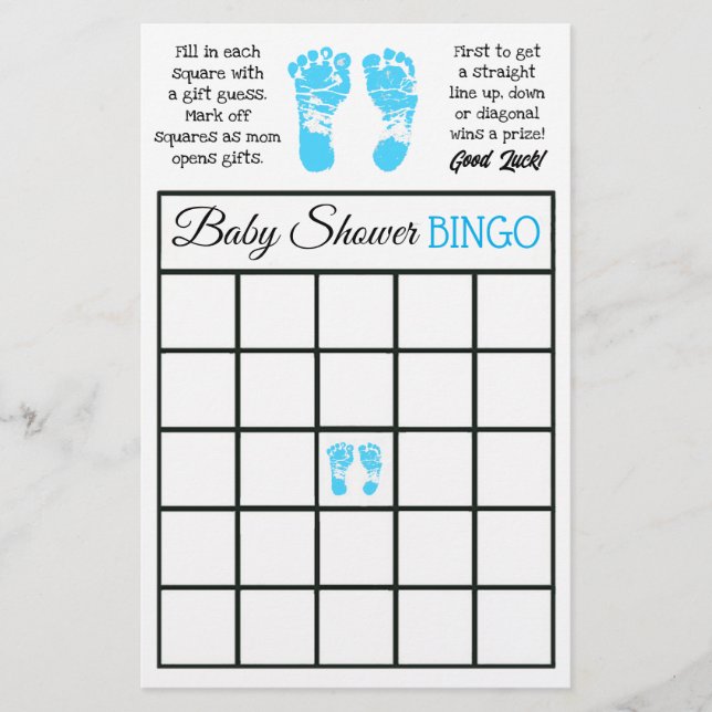 Boy's Baby Shower Bingo and Who Knows Mommy Best Flyer (Front)
