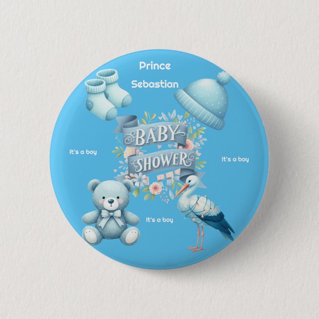 Boys baby shower button (Front)