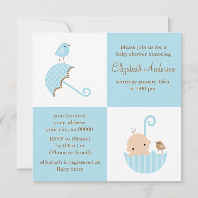 Boys Baby Shower Invitation (Front)