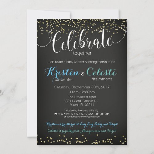 Boys Baby Shower Invitation combined joint party