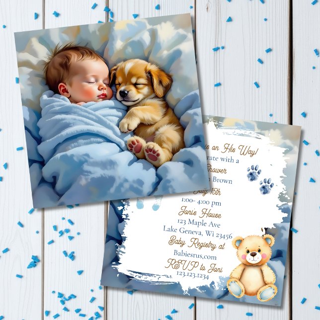 Boy's Baby Shower | Puppy Theme Invitation (Creator Uploaded)
