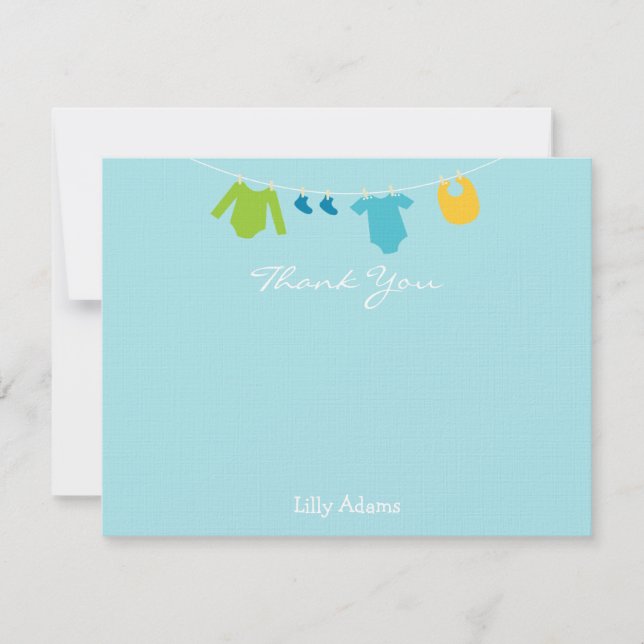 Boys Baby Shower Thank You Note (Front)