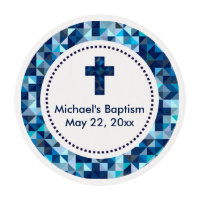 Boy's Baptism Christening First Communion Edible Frosting Rounds