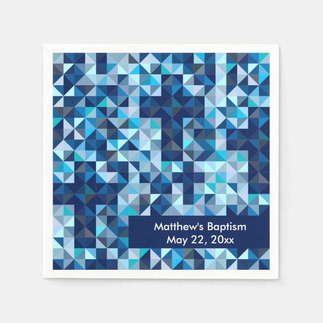Boy's Baptism Christening First Communion Paper Napkins (Front)