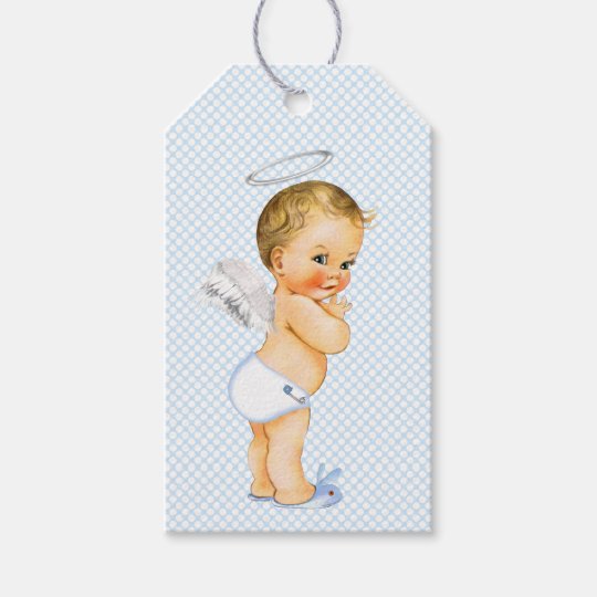 boys baptism gift tags