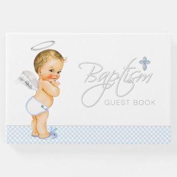 Boys Baptism Guest Book by The_Vintage_Boutique at Zazzle